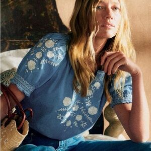 sezane marru blouse light chambray US size 4